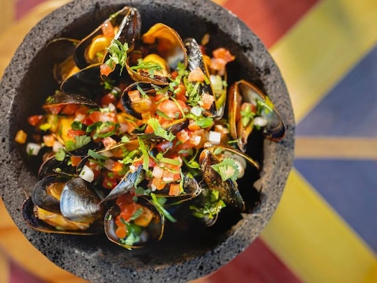 Mezcal Adobo Mussels